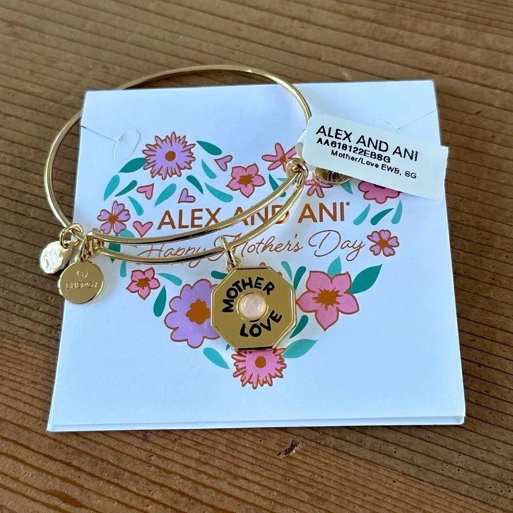 Alex and Ani Mother’s Day Expandable Bangle Bracelet Mother/Love Charm NWT